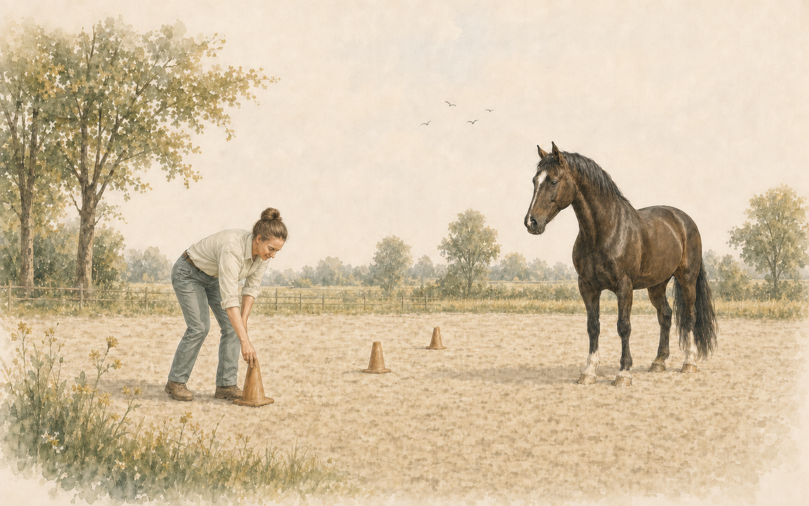 Anoeska zet pionnen klaar terwijl Lio nieuwsgierig meekijkt